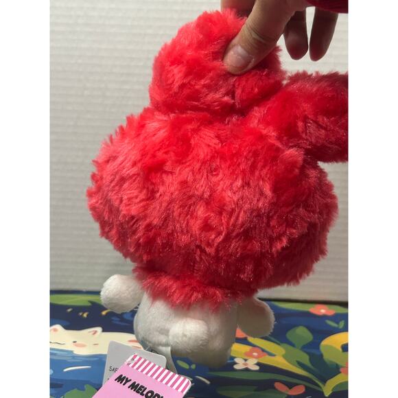 Sanrio My Melody Red Fuzzy Soft Plush Stuffed Animal Bunny Rabbit - Picture 10 of 11